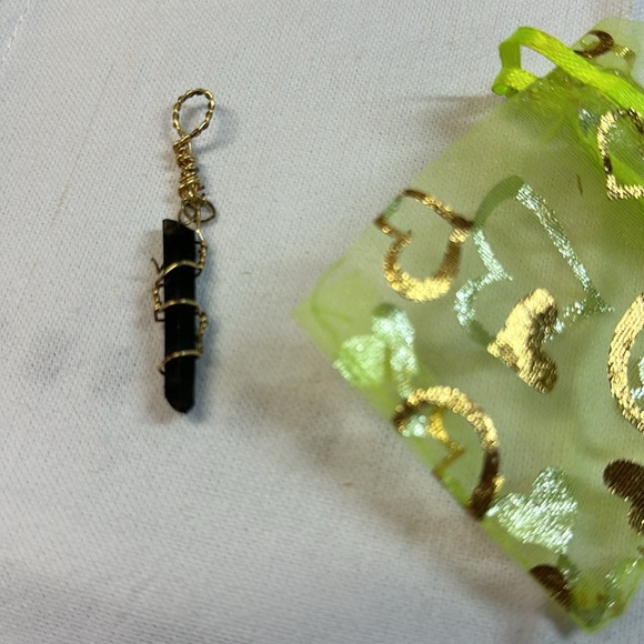 Black healing stone handmade at a craft fair - worn a few times Pendant - Picture 2 of 2